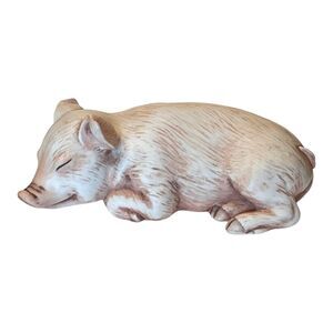 Rj Brown Porcelain Pig Figurine Wildlife Baby Animals Signed Rsl 1980 Mexico 5"